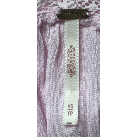 Free People Dress Women’s XS Pintuck Paradiso Maxi Pink Ruffles Bohemian - Picture 11 of 14